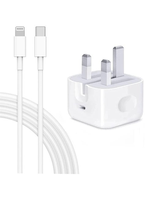 20W Fast Charger USB C Wall Fast Charger with USB C to Lightning Cable Compatible with iPhone 14/14 Pro/14 Pro Max/13/12/SE2020/11/XR/XS Max/X/iPad