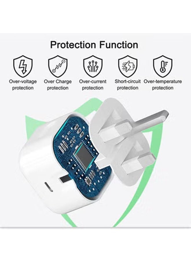 Generic - 20W Fast Charger USB C Wall Fast Charger with USB C to Lightning Cable Compatible with iPhone 14/14 Pro/14 Pro Max/13/12/SE2020/11/XR/XS Max/X/iPad - Image 1