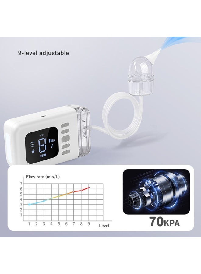Electric Nasal Aspirator for Babies DQ-18, Baby Nose Cleaner with 9 Suction Levels, LED Display, Music & Night Light, Rechargeable Portable Infant Nasal Cleaner with Silicone Tips - Image 3