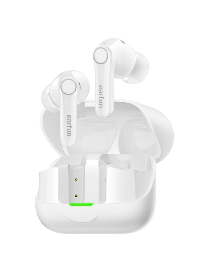 Air Pro 4+ Adaptive Noise Cancelling Wireless Earbuds, Qualcomm aptX Lossless, Snapdragon Sound, Dual Drivers, 6 Mics AI Clear Calls, Hi-Res Sound, LDAC, Bluetooth 6.0, 54H Playtime,White