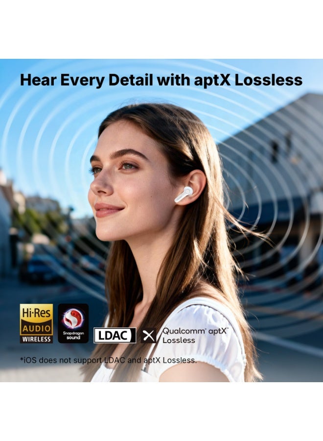 إيرفن سماعات EarFun Air Pro 4+ لاسلكية بإلغاء ضوضاء تكيفي، صوت Hi-Res aptX Lossless، بلوتوث 6.0، تشغيل حتى 54 ساعة، ابيض - Image 4