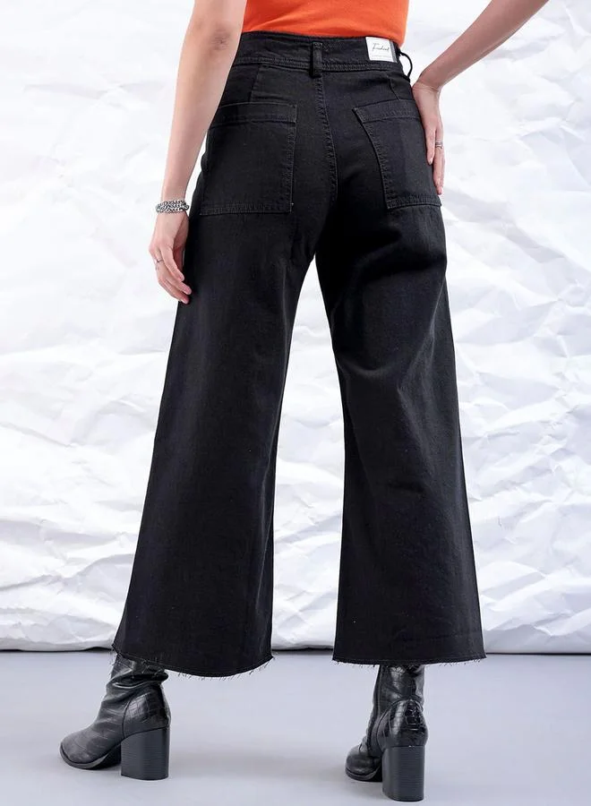 مرفوعة جينز بوت كت بحافة خام