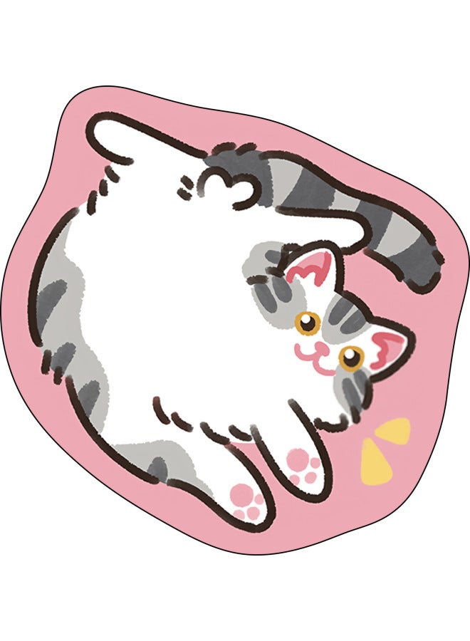 Mouse Pad Simple Cute Office Game Glue Special-shaped Mat Table Mat Small Rubber Small Fresh Thickened Non-slip Small White-Pattern:25x25cmAA  - Image 1