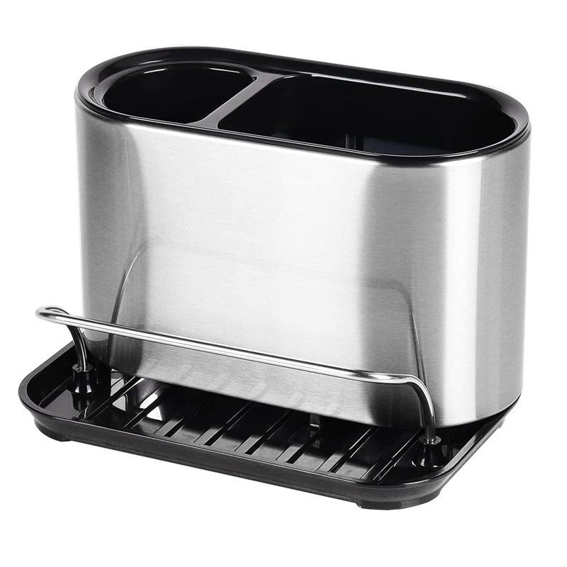 WSKC Sink Sponge Holder Stainless Steel Sink Caddy Dish Brush Holder Drains Water for Kitchen - Image 1