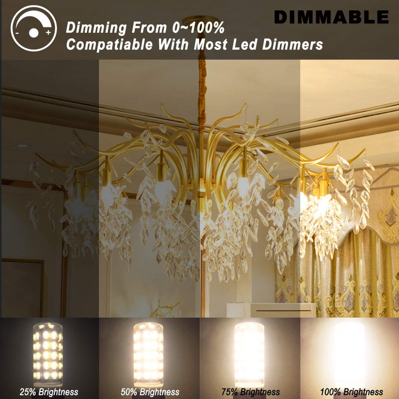 Ziomitus Dimmable G9 Led Bulbs 5W Replace 40W 50W 60W Halogen Bulbs,3000K Warm White,AC120V No Flicker Dimmable G9 T4 Led Corn Bulbs for Pendant Ceiling Chandelier Wall Lighting,600 lm,5Pack - Image 5