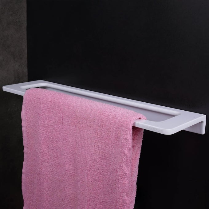 CERAMIC TOWEL SHELF FOR BATHROOMS WALLMOUNTED DURABLE AND STYLISH DESIGN IDEAL FOR HOLDING TOWELS AND ACCESSORIES WITH ELEGANT WHITE FINISH