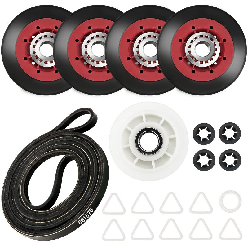 4392067 Dryer Repair Maintenance Kit Exact fit maytagKenmore and Whirlpool dryer repair kit replacement Includes WPW10314173 Drum Roller 661570V 279640 Idler Pulley