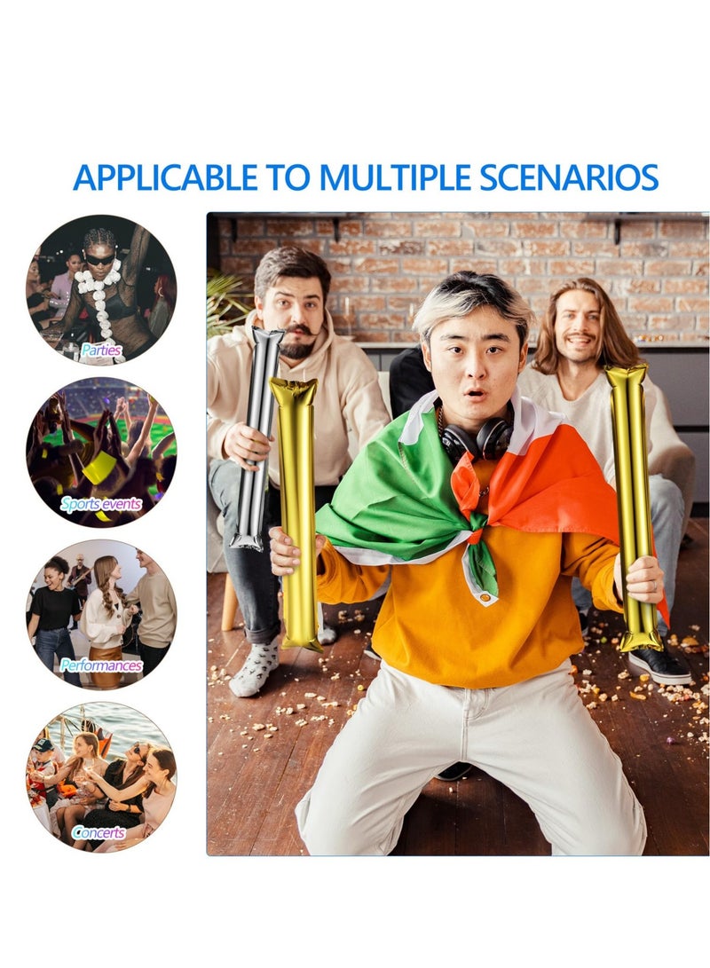 Excefore Thunder Sticks Team Spirit Boom Sticks, 24Pcs Cheering Sticks Plastic Inflatable Noise Makers Cheerleading Spirit Stick Clapper for Football Game Party Sport Events - Image 4