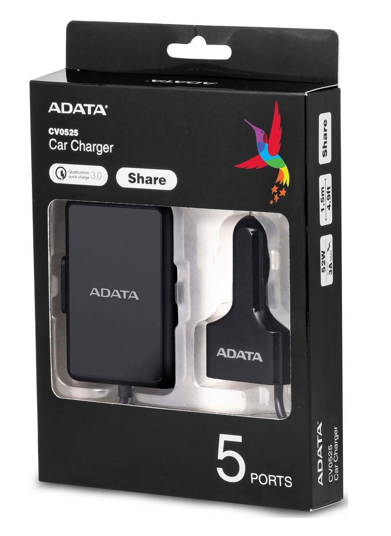 شاحن سيارة Adata CV0525 USB بخمسة منافذ - أسود - pzsku/Z2637C15D58F1ED8A4517Z/45/_/1734256360/2d5022a1-26d1-45f1-9a48-2c8b1787c515