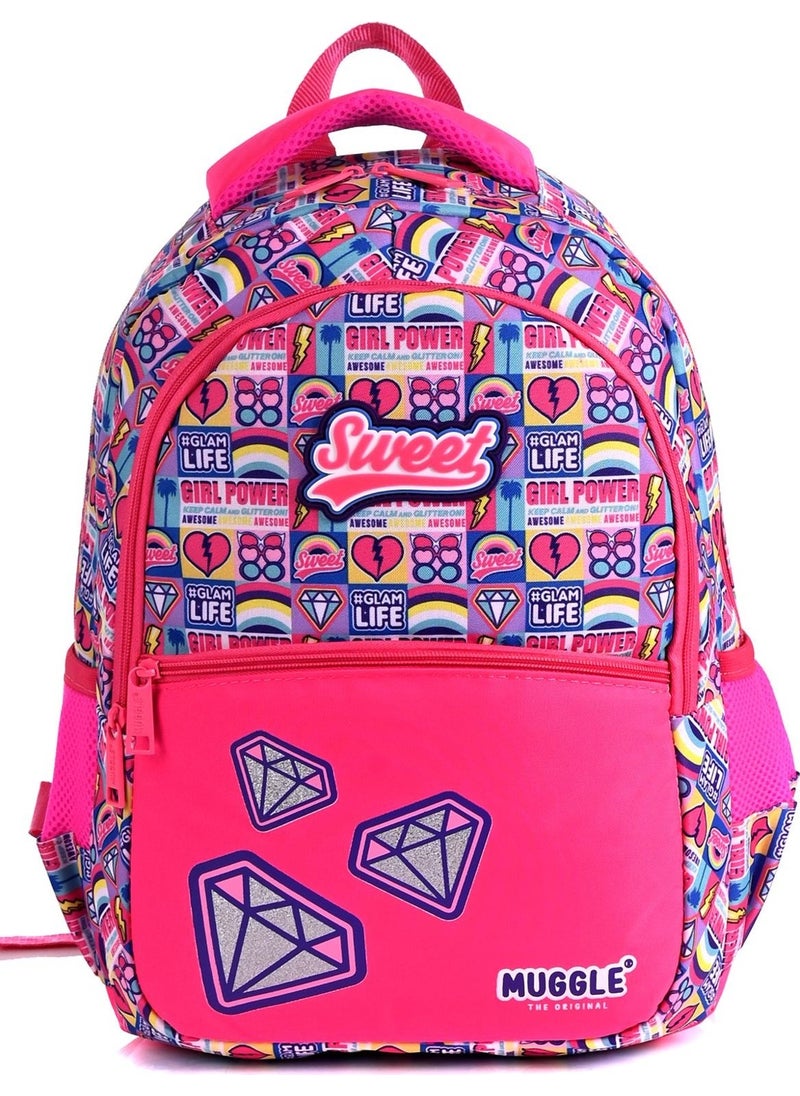 muggle 6627 Sweet Pink School Bag Set of 3  - Image 3