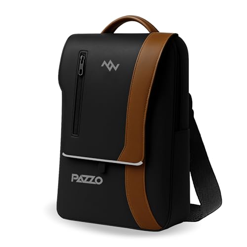 PAZZO PU Leather Premium Professional Messenger Bag | Upto 14" | Water Resistant| Multiple Organisers|Travel Office Bag for Men & Women| Unisex College Sling Cross Body Shoulder Bag for Boys and Girls - Image 1