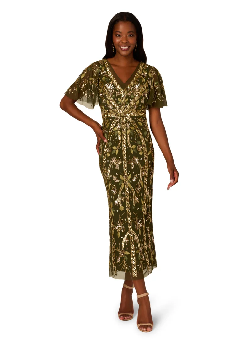 Adrianna Papell Sequin Embellished Dress