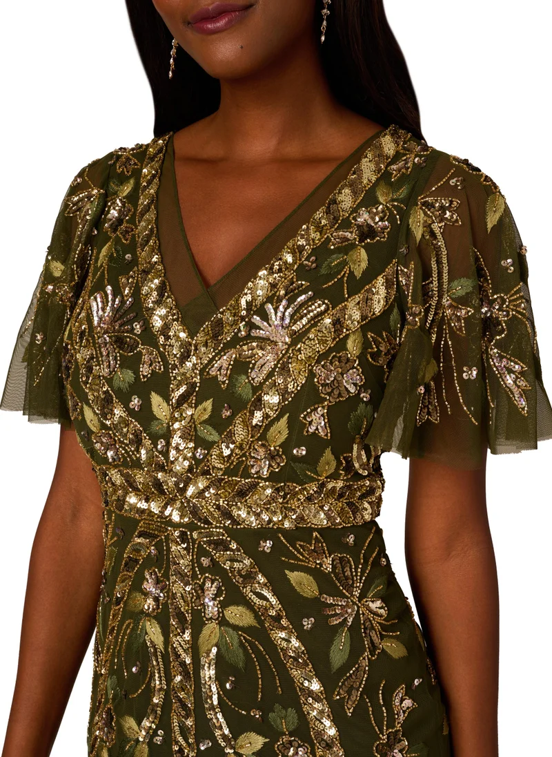 Adrianna Papell Sequin Embellished Dress