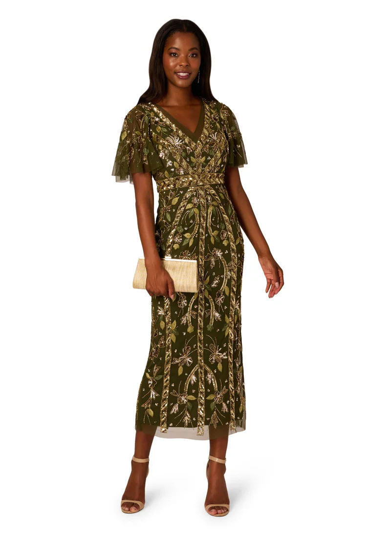 Adrianna Papell Sequin Embellished Dress