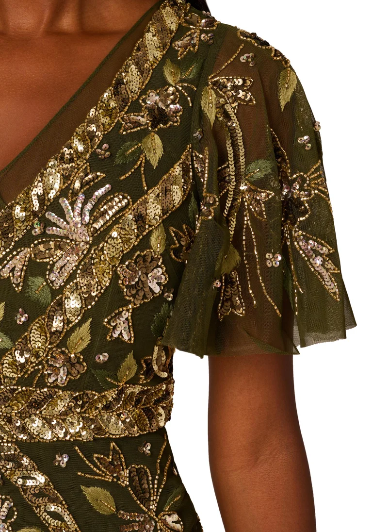 Adrianna Papell Sequin Embellished Dress