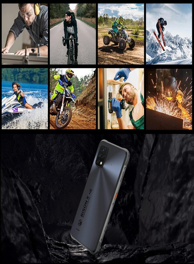 UMIDIGI Bison X10S Rugged Unlocked Smartphones,4GB+64GB Android 11 IP68/IP69K Waterproof Shockproof Phone T310 Camera 6.53" FHD+ 6150mAh Fast Charge NFC Global Version Rugged Smartphone - Image 5