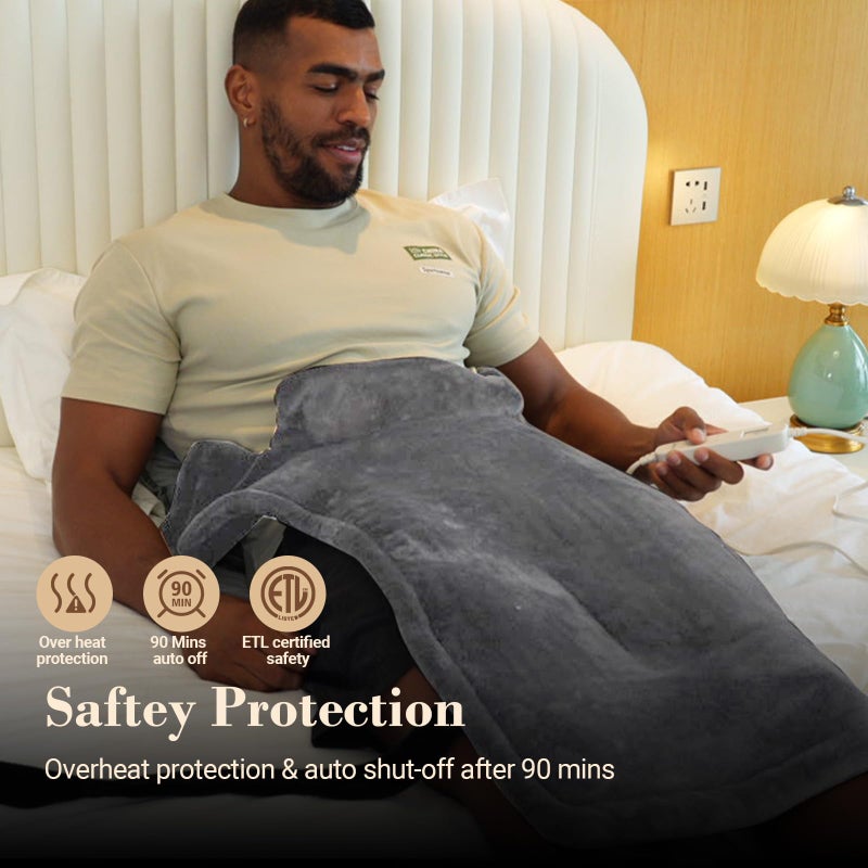 COMFIER وسادة تدفئة كبيرة مريحة للظهر، مؤهلة لـ FSA و HSA، وسادات تدفئة ناعمة من الفلانيل تسخين سريع للرقبة والكتفين، لفافة كهربائية مدفأة، 3 مستويات حرارة وإيقاف تلقائي بعد 90 دقيقة، هدايا للأم والأب والنساء والرجال - Image 4