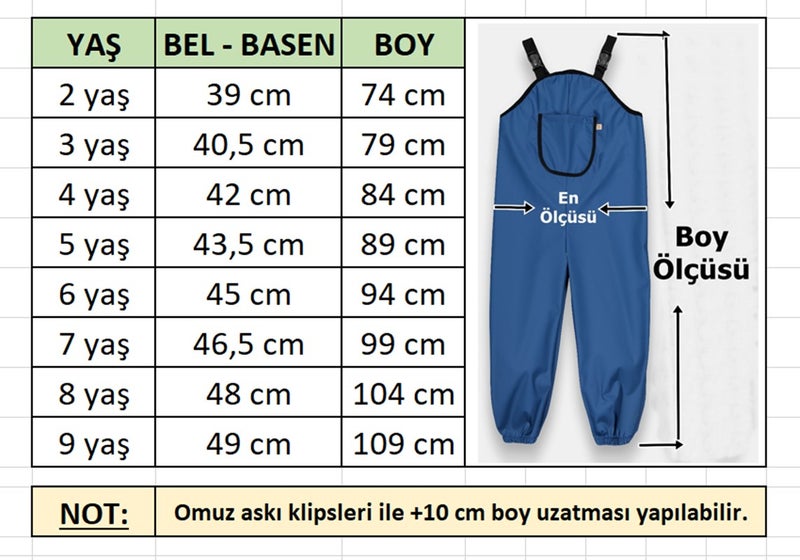Novy Baby Waterproof Fabric - Play and Rain Suit - Overalls - 2-9 Years  - Image 4