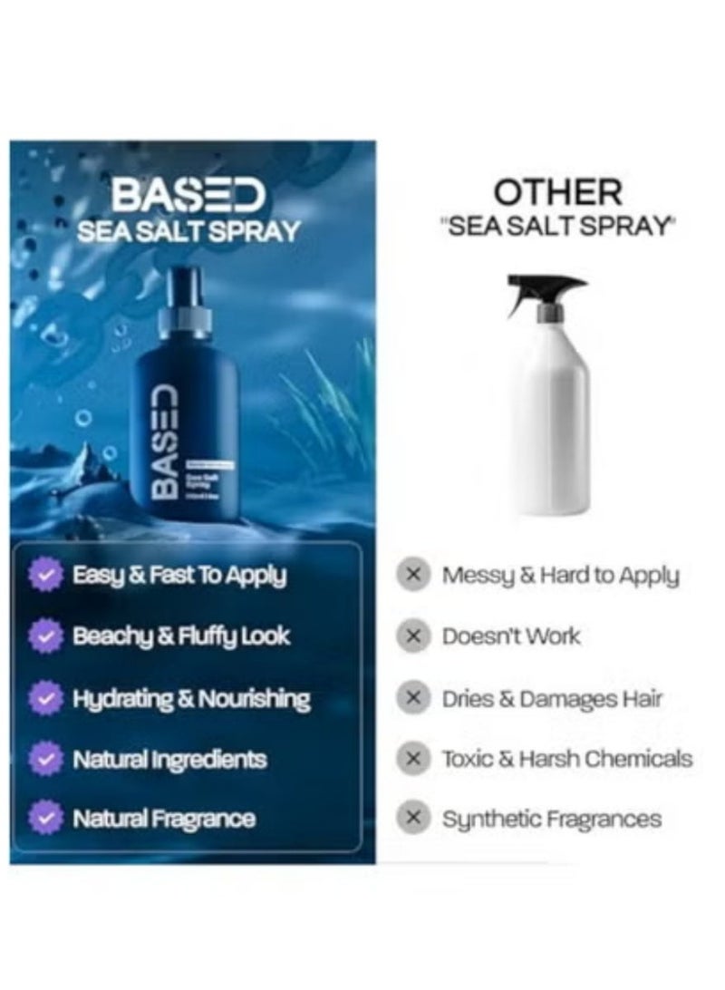 Based Sea Salt Texturizing Spray 6 oz – Natural Beach Waves & Volume with Kelp & Vitamin B5 | Lightweight Non-Greasy Sulfate & Paraben Free - Image 2
