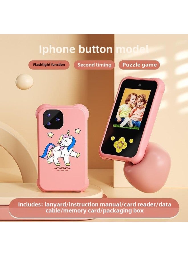 Generic Batch S1/S2 Children's Mobile Phone Camera Front And Rear Double Camera-Body Color:Pink-touch Screen Version + 64g Memory Card  - Image 3
