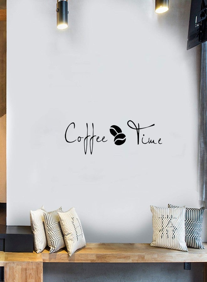 thovorrnl Coffee Time Wall Decal English Lettering Saying Words Vinyl Stickers with Coffee Beans Picture, Removable Art DIY Quote Sticker Mural for Home Store Shop Kitchen Office Window Decoration - Image 4