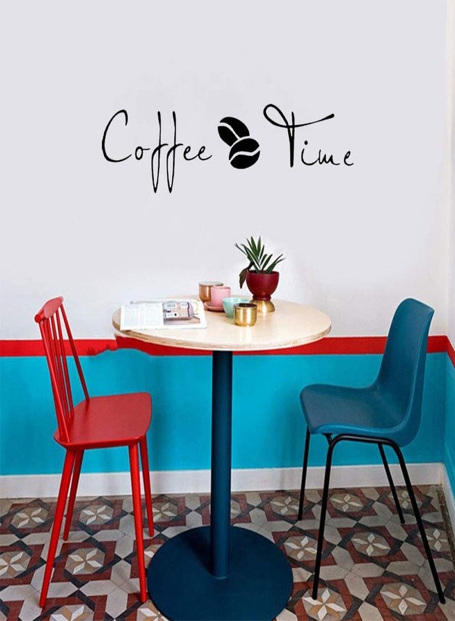 thovorrnl Coffee Time Wall Decal English Lettering Saying Words Vinyl Stickers with Coffee Beans Picture, Removable Art DIY Quote Sticker Mural for Home Store Shop Kitchen Office Window Decoration - Image 3