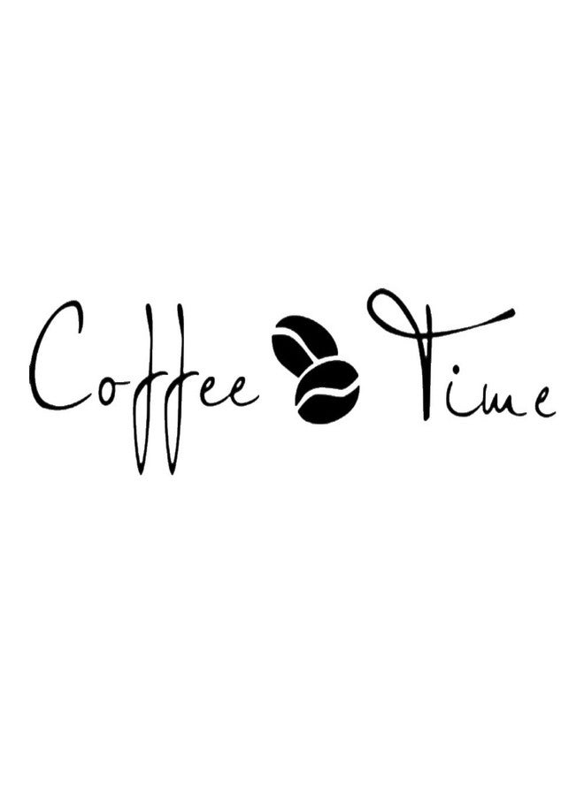thovorrnl Coffee Time Wall Decal English Lettering Saying Words Vinyl Stickers with Coffee Beans Picture, Removable Art DIY Quote Sticker Mural for Home Store Shop Kitchen Office Window Decoration - Image 1