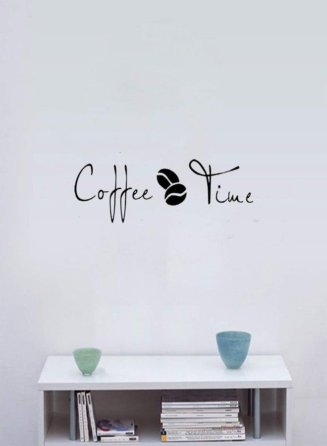thovorrnl Coffee Time Wall Decal English Lettering Saying Words Vinyl Stickers with Coffee Beans Picture, Removable Art DIY Quote Sticker Mural for Home Store Shop Kitchen Office Window Decoration - Image 5