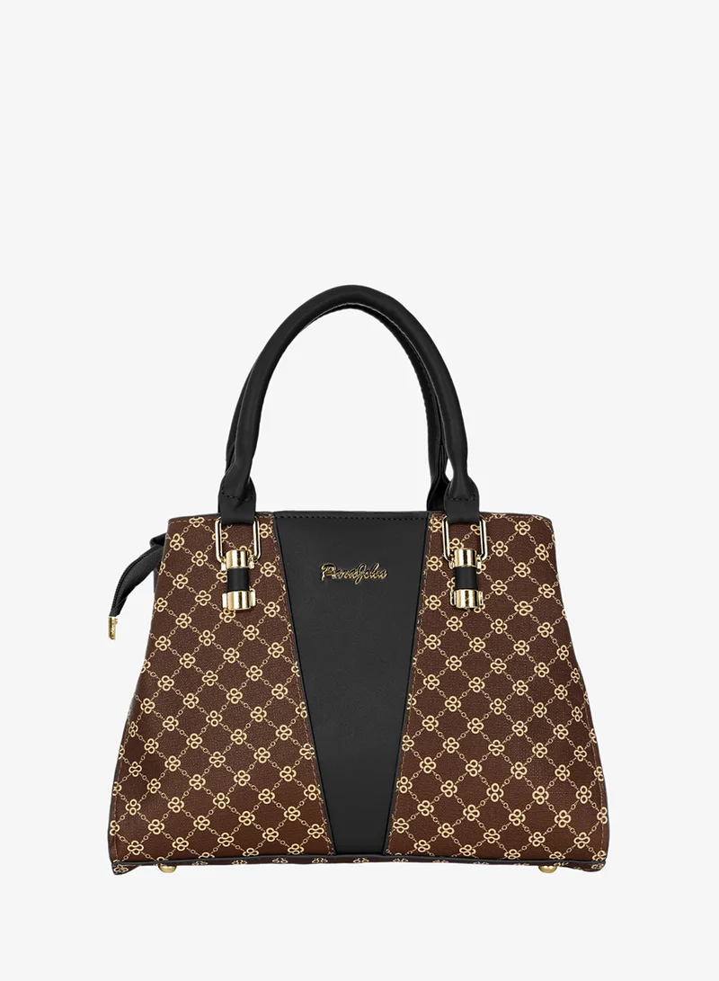 PARAJOHN Para John Women Handbag – PU Leather Structured Tote Bag with Dual Handles & Detachable Strap, Pattern Design