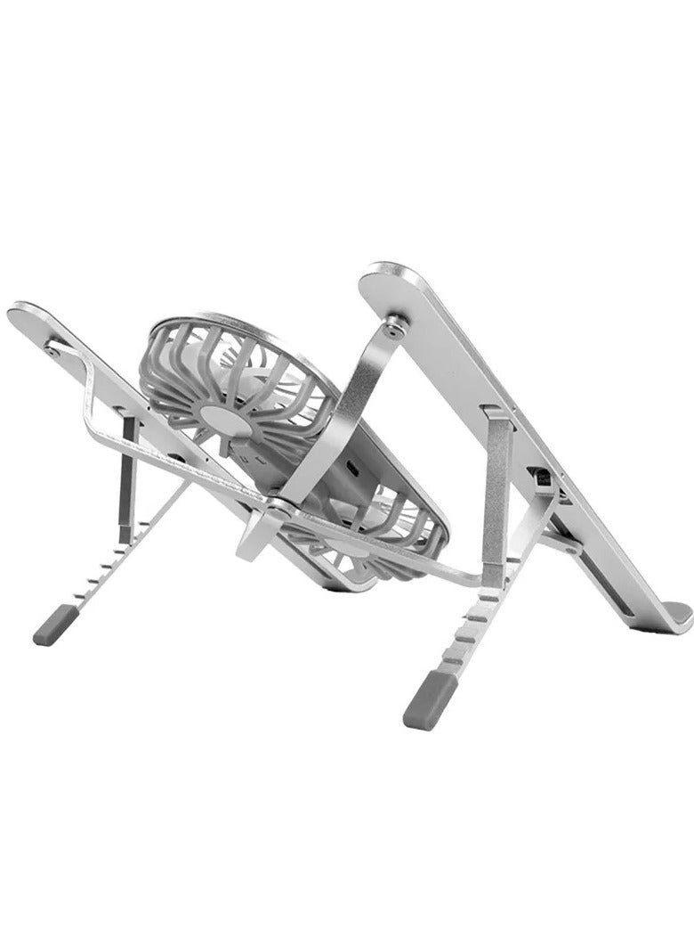 Generic S400 Pro Aluminum Alloy Laptop Stand with Fans Folding Adjustable Lightweight Durable  - Image 1