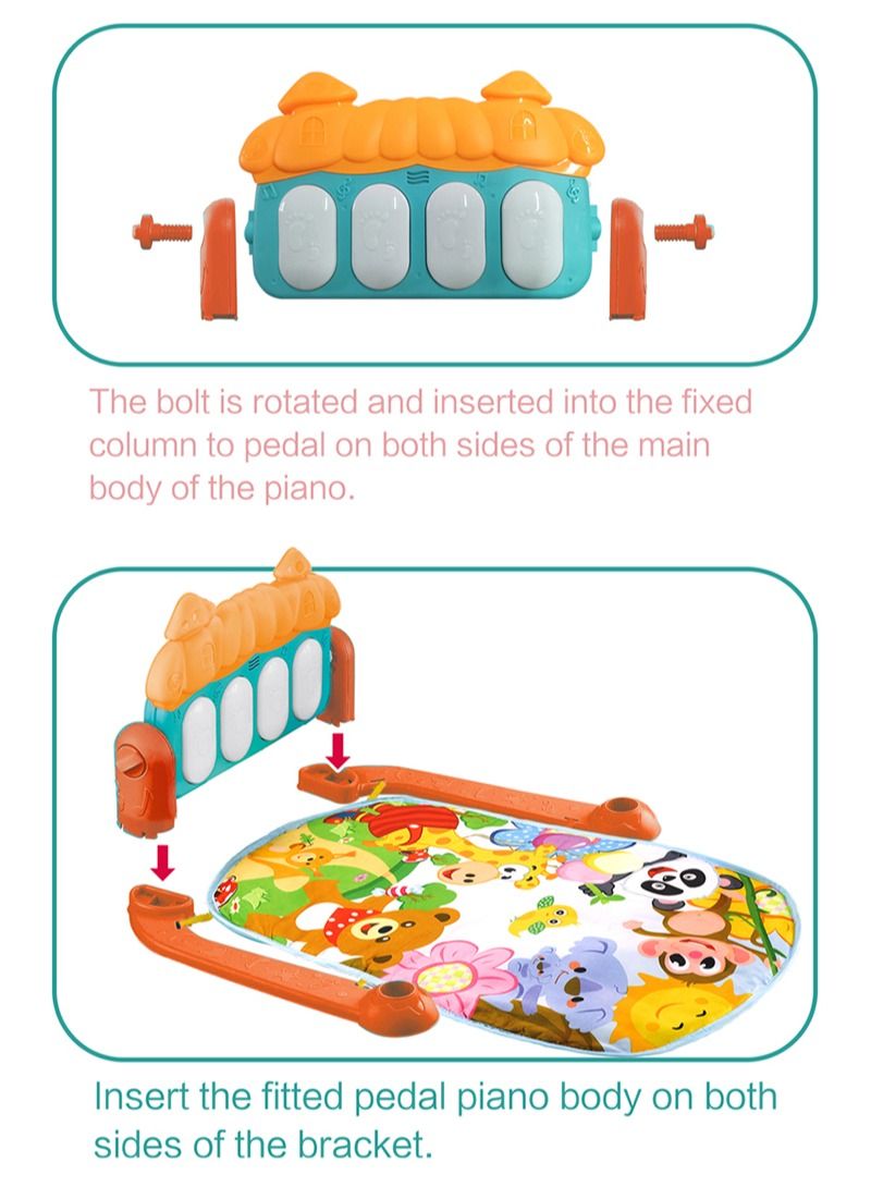 Sharpdo Play Mat With Pedal Piano Fun and Safe Kids Fitness Rack Indoor Gym for Kids Set Adjustable Children's for Home Exercise Kids Fitness - Image 5