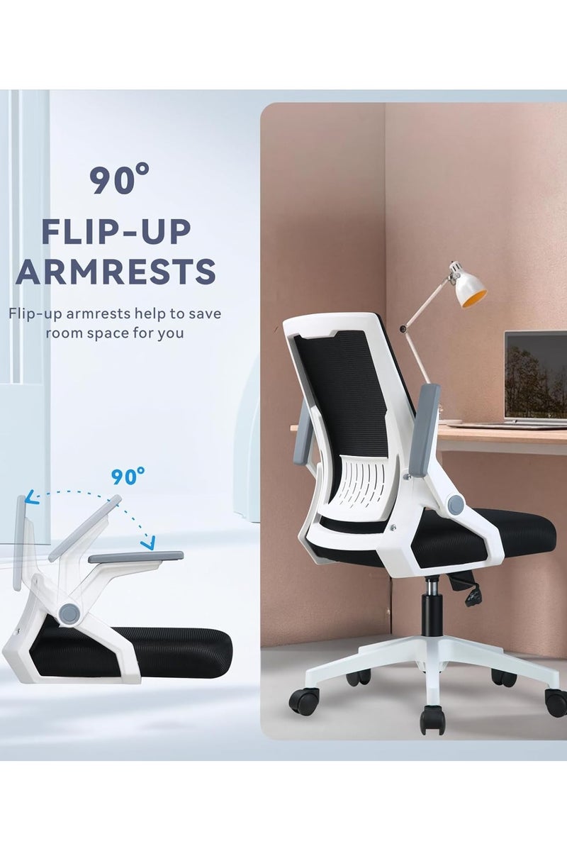 AIWANTO Ergonomic Office Chair with Lumbar Support – Height Adjustable, Swivel, Breathable Mesh Back & Comfortable Seat for Home or Work  - Image 3