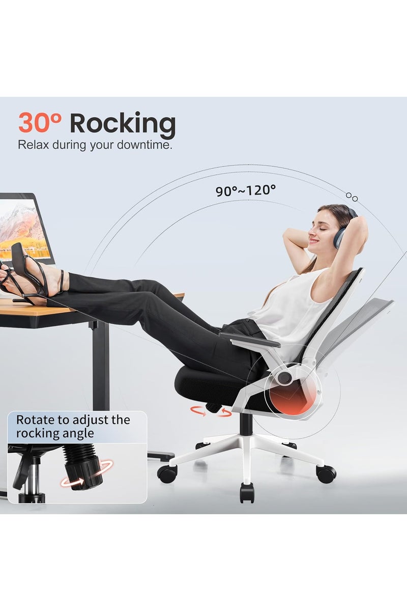 AIWANTO Ergonomic Office Chair with Lumbar Support – Height Adjustable, Swivel, Breathable Mesh Back & Comfortable Seat for Home or Work  - Image 5