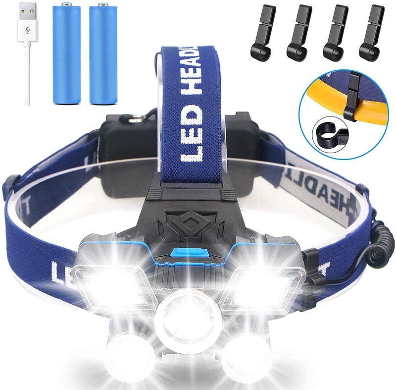 SEAHAVEN SEAHAVEN 21 LED 9 Modes Head Lamp with Unique Power Indicator and USB Waterproof Work Headlight Best Headlamps for Hard Hat Camping Hiking Hunting Outdoors  - Image 1