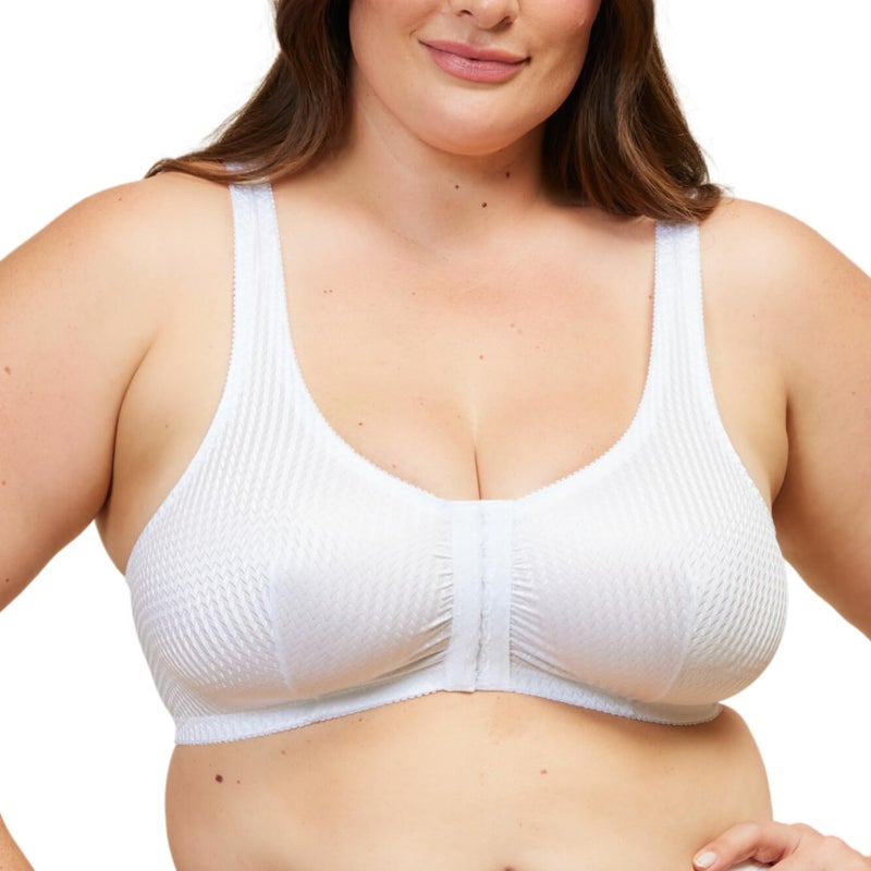 Leading Lady Marlene Front-Closure Wireless Leisure Bra - Comfortable Plus Size Bras For Women (White) - Image 1