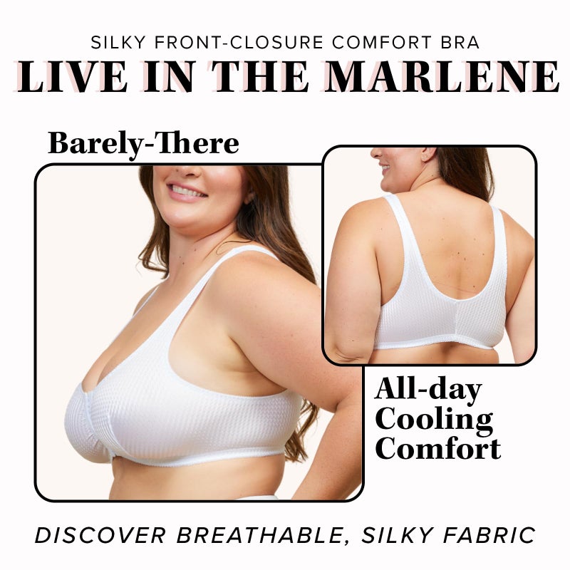 Leading Lady Marlene Front-Closure Wireless Leisure Bra - Comfortable Plus Size Bras For Women (White) - Image 3