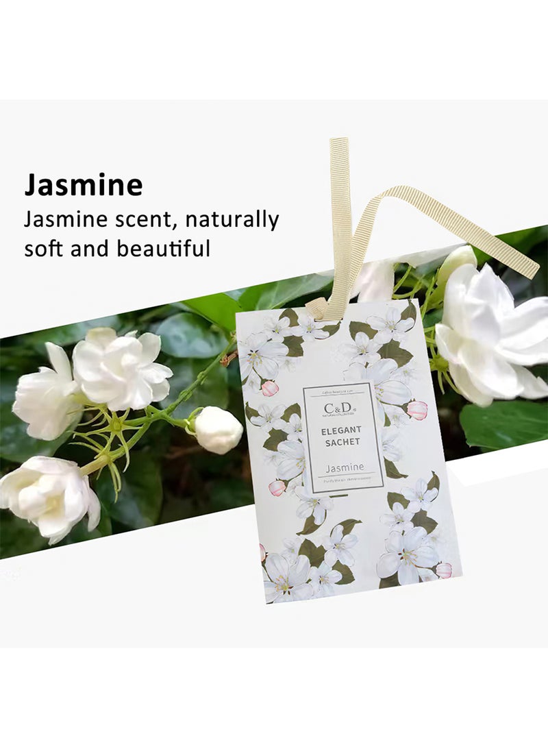 Elegant Sachet, Hanging Air Deodorizer Freshener Car Scent for Drawers, Wardrobes, Cars (Jasmine)  - Image 2