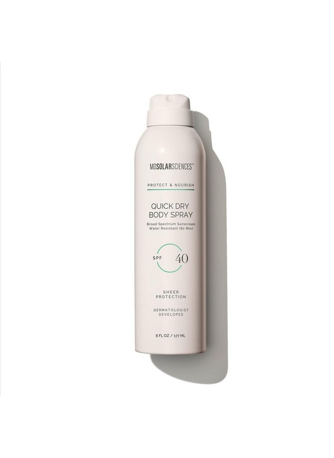 MDSolarSciences - MDSolarSciences Quick Dry Body Spray SPF 40, Dermatologist Developed, Vitamin C, Indian Gooseberry, Fast-Drying Sunscreen Provides 80 Minutes of Water-Resistant Broad Spectrum Sun Protection, 6 Fl Oz - Image 1