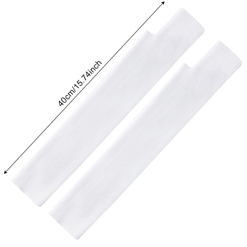 Tongcloud Arm Warmers Winter Fingerless Long Gloves for Women for Women with Thumb Hole (White, 15.8inches) - Image 2
