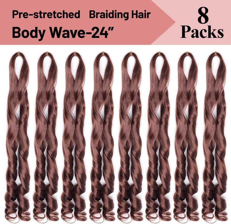 Luoyudu French Curls Braiding Hair 33# Synthetic Bouncy Braiding Hair Extensions 75g/pack French Curly Crochet Hair Extensions 24inch(24 Inch,8 Packs,33#) - Image 4