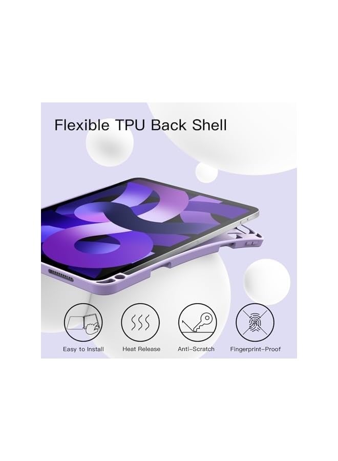 Jetech Case for iPad Air 11-Inch M2 (2024), iPad Air 5/4 (2022/2020 5th/4th Generation 10.9-Inch) with Pencil Holder, Slim Tablet Cover with Soft TPU Back, Auto Wake/Sleep (Purple) - Image 2