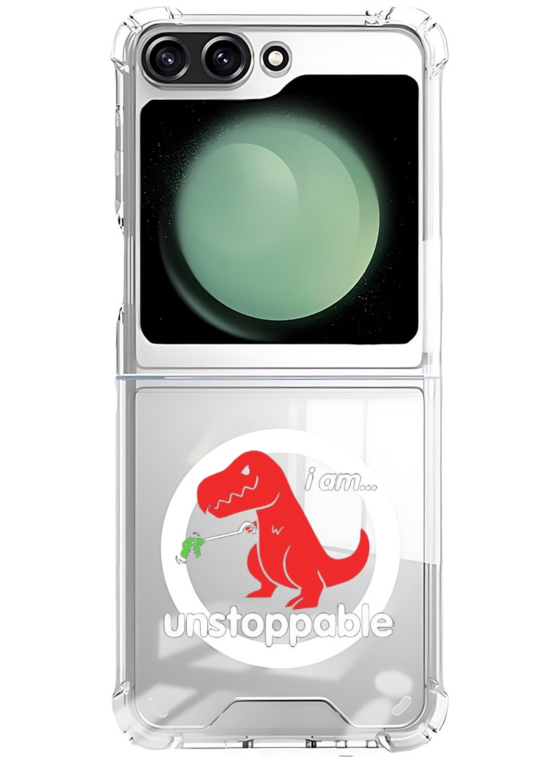 Theodor Magnetic Case for Samsung Galaxy Z Flip 5 Compatible with MagSafe Wireless Charging, Shockproof Phone Bumper Cover I am unstoppable - Image 1