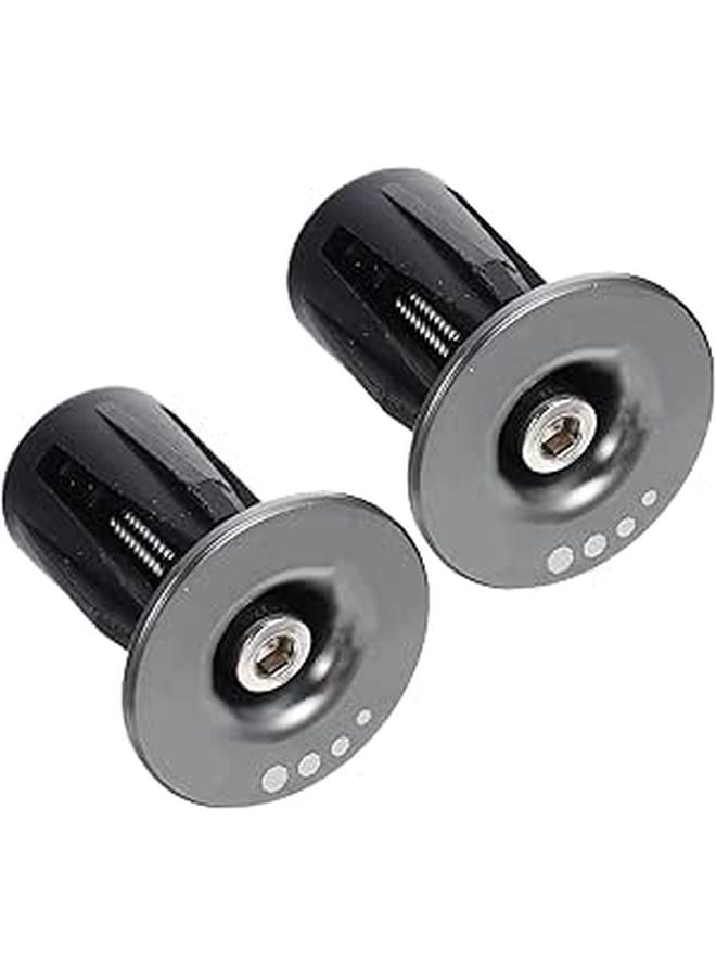 1 Pair Aluminum Alloy Handlebar End Caps for Road Mountain Bicycle Fixed Gear Bike Silver - Image 1