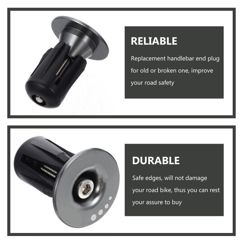 1 Pair Aluminum Alloy Handlebar End Caps for Road Mountain Bicycle Fixed Gear Bike Silver - Image 4
