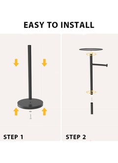 Generic Toilet Paper Holder Stand with Top Storage Shelf, Black Toilet Paper Roll Holder Free Standing,Toilet tissue holder, washbasin, floor standing non perforated roll paper holder, toilet paper holder with phone holder  - Image 4