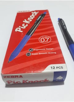 ZEBRA 12 Piece Pic knock Blue Retractable Ballpoint Pen 0.7mm Medium Tip  - Image 2