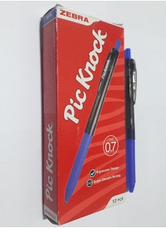 ZEBRA 12 Piece Pic knock Blue Retractable Ballpoint Pen 0.7mm Medium Tip  - Image 3