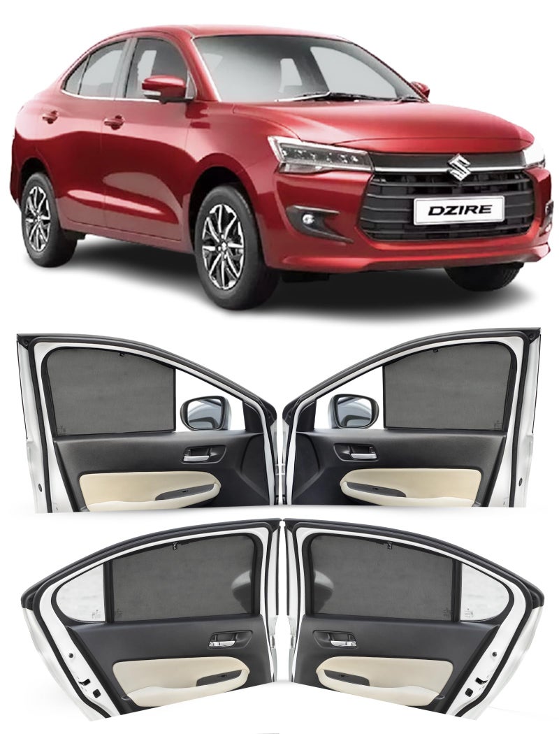 Autofact Car Sunshades for Maruti Swift Dzire (2025 Onwards), UV Protection, Useful Car Accessories, Custom fit Sun Shades for Side Windows, Set of 4 - Image 1