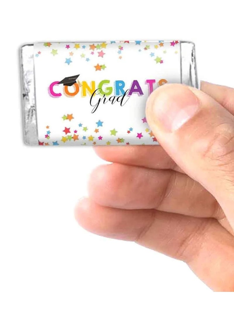 Confetti Graduation Themed Mini Chocolate Candy Bar Sticker Wrappers, 45 1.4" x 2.6" Wrap Around Labels by Great for Party Favors - Image 4