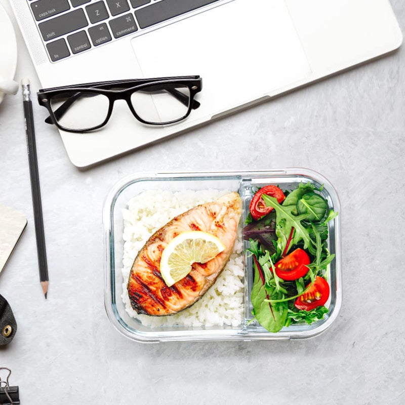 M MCIRCO [5-Pack 36 Oz] Glass Meal Prep Containers 2 Compartments Portion Control with Upgraded Snap Locking Lids Glass Food Storage Containers  Microwave  Oven  Freezer and Dishwasher (4.5 Cups) - Image 5
